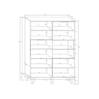 Regál OSMAK 3D, dub sonoma/bílý lesk