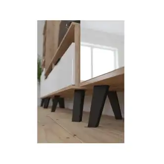 Regál OSMAK 3D, dub sonoma/bílý lesk