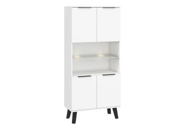 Regál OSMAK 4D, bílá/bílý lesk