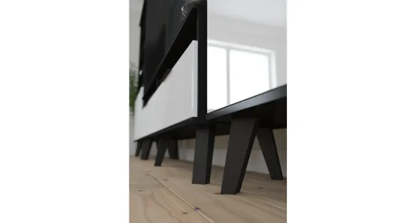 Regál OSMAK 4D, černá/bílý lesk