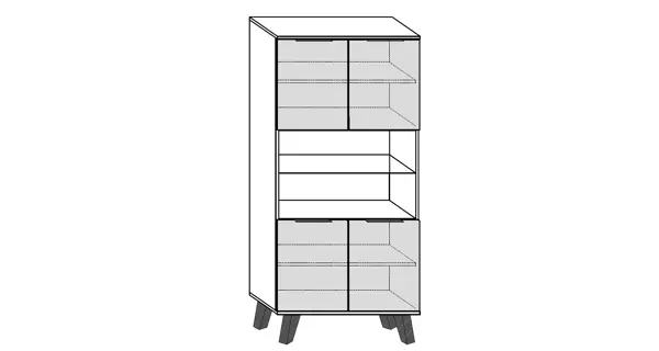 Regál OSMAK 4D, craft bílý/craft zlatý