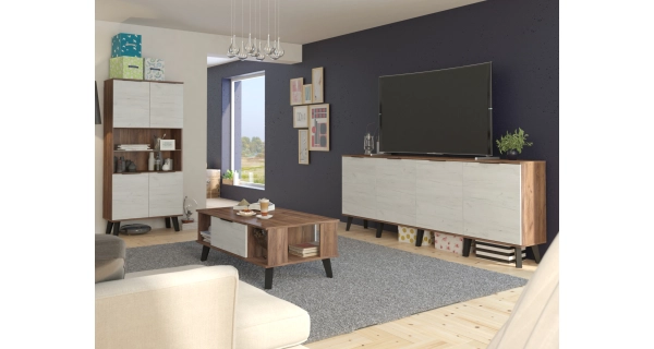 Regál OSMAK 4D, craft tobaco/craft bílý