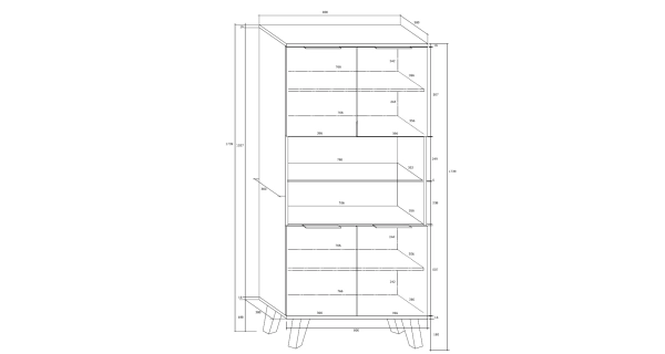 Regál OSMAK 4D, dub sonoma/bílý lesk, 5 let záruka
