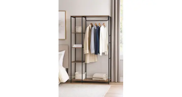 Regál PAZI, přírodní/kov