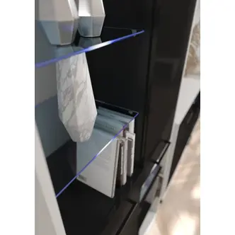 Regál PRUDHOE 2D, bílá/černý lesk