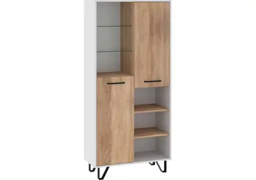 Regál PRUDHOE 2D, bílá/dub sonoma