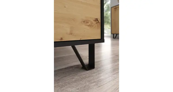 Regál PRUDHOE 2D, černá/dub artisan