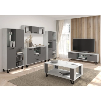 Regál PRUDHOE 2D, craft bílý/grafit, 5 let záruka