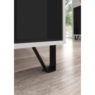 Regál PRUDHOE 2D2S, bílá/černý lesk, 5 let záruka