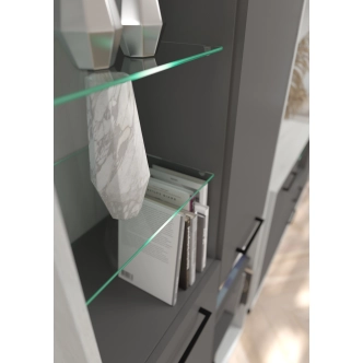 Regál PRUDHOE 2D2S, craft bílý/grafit, 5 let záruka