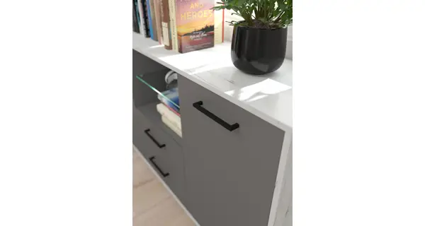 Regál PRUDHOE 2D2S, craft bílý/grafit