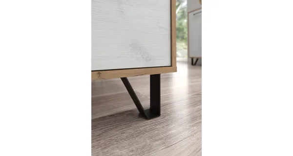 Regál PRUDHOE 2D2S, craft zlatý/craft bílý