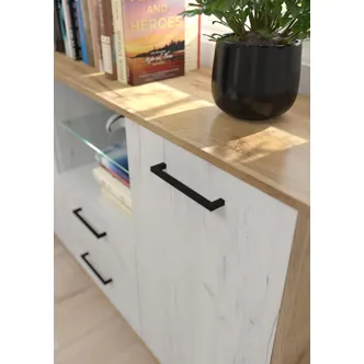 Regál PRUDHOE 2D2S, craft zlatý/craft bílý