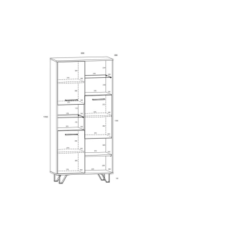 Regál PRUDHOE 3D, bílá/černý lesk, 5 let záruka