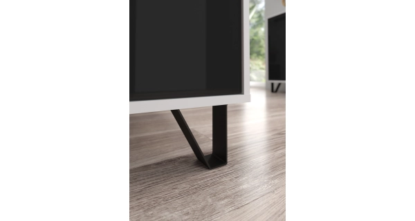 Regál PRUDHOE 3D, bílá/černý lesk, 5 let záruka