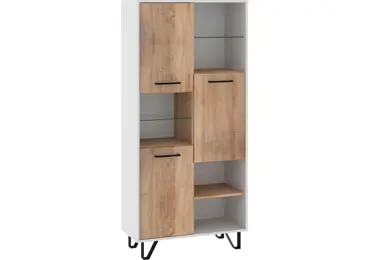 Regál PRUDHOE 3D, bílá/dub sonoma