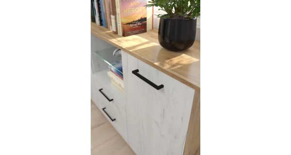 Regál PRUDHOE 3D, craft zlatý/craft bílý, 5 let záruka