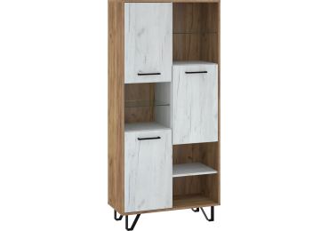 Regál PRUDHOE 3D, craft zlatý/craft bílý