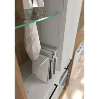 Regál PRUDHOE 3D, craft zlatý/craft bílý