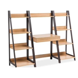 Regál PUPNAT, dub/hnědá