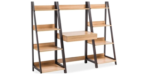 Regál PUPNAT, dub/hnědá