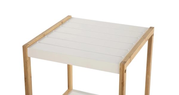 Regál RINAR, bambus/bílá