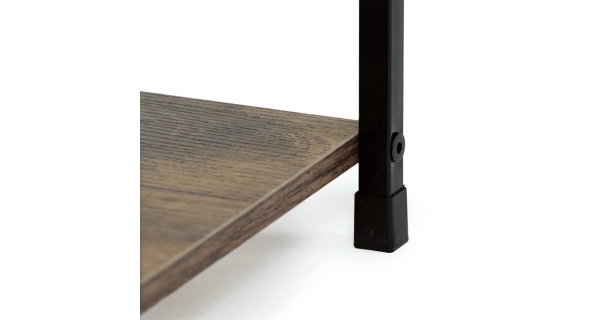 Regál ROSJORLEM, 2 police, dekor staré dřevo, černý lak