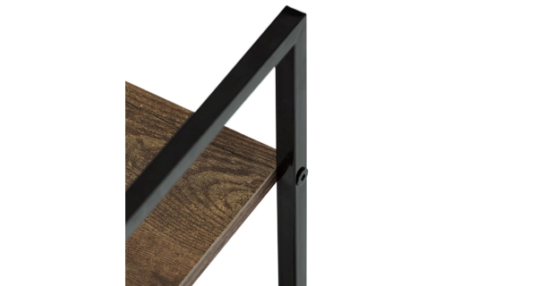 Regál ROSJORLEM, 3 police, dekor staré dřevo, černý lak