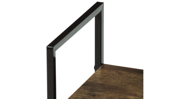 Regál ROSJORLEM, 4 police, dekor staré dřevo, černý lak