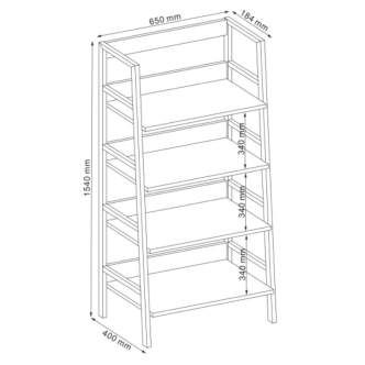 Regál SALZANO, dub/bílá