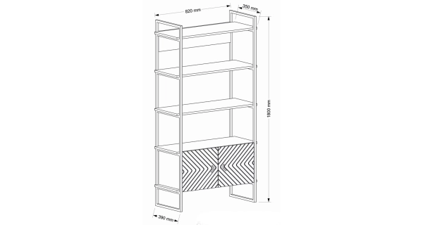 Regál SEGUIN, vlašský ořech