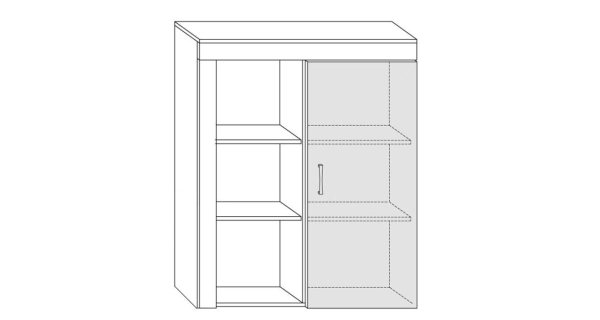 Regál SIWANI, bílá/černý lesk