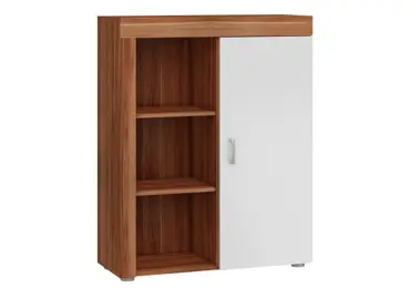 Regál SIWANI, švestka wallis/bílá