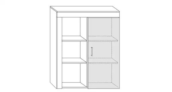 Regál SIWANI, švestka wallis/černý lesk