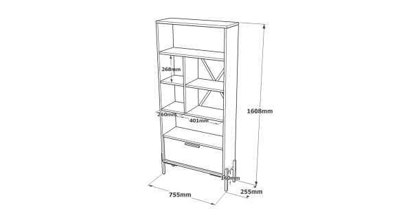 Regál SOLDRON, hnědá/šedá