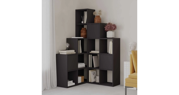 Regál SOLVEN, černá