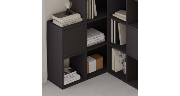 Regál SOLVEN, černá