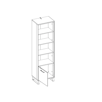 Regál SOMONI 1D, dub artisan/černá