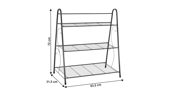 Regál SPINEL 3-policový, tmavě šedá