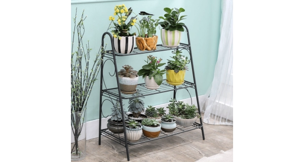 Regál SPINEL 3-policový, tmavě šedá