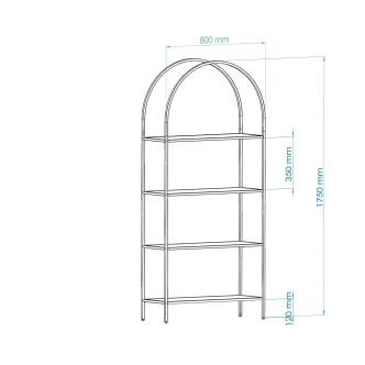 Regál TELSAR typ 2, černá