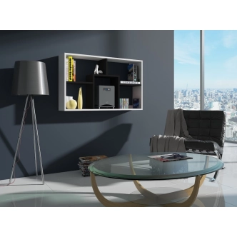 Regál USKON I, bílá/černá, 5 let záruka