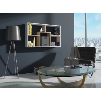 Regál USKON I, bílá/dub sonoma, 5 let záruka