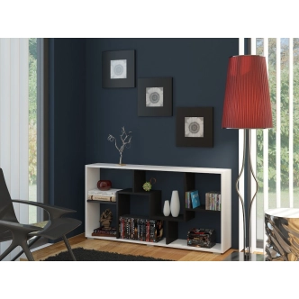 Regál USKON II, bílá/černá, 5 let záruka