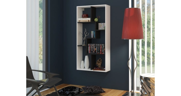 Regál USKON II, bílá/černá, 5 let záruka