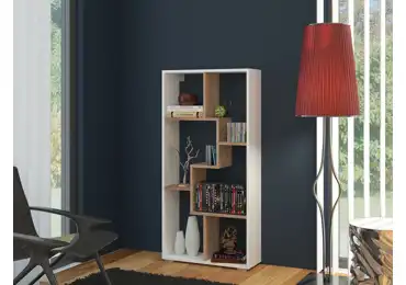 Regál USKON II, bílá/dub sonoma