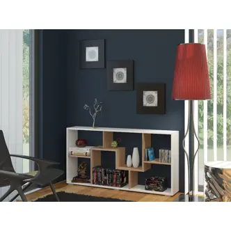 Regál USKON II, bílá/dub sonoma