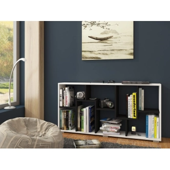 Regál USKON III, bílá/černá, 5 let záruka