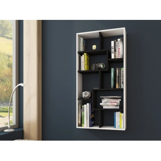 Regál USKON III, bílá/černá, 5 let záruka