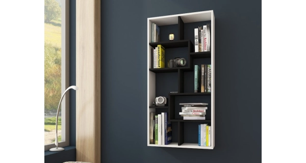 Regál USKON III, bílá/černá, 5 let záruka